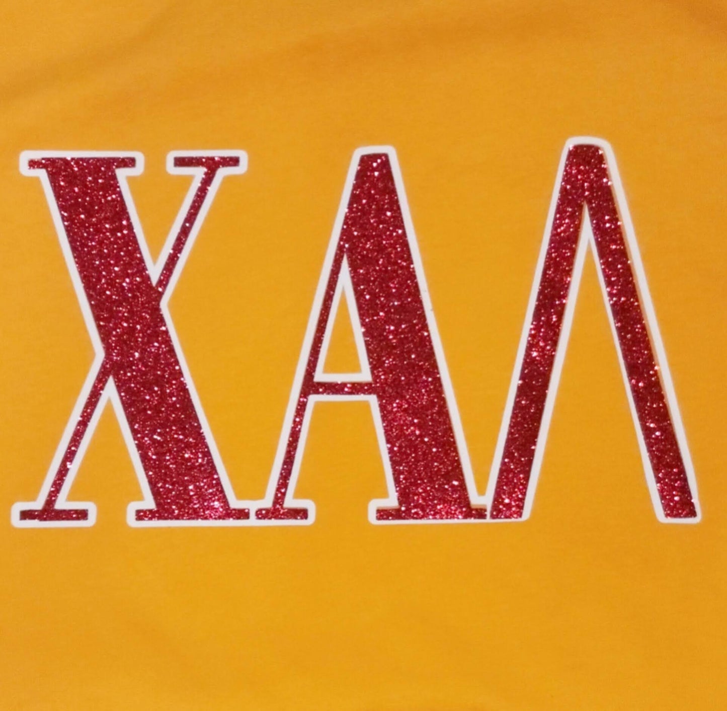 Chi Alpha Lambda Red Glitter Letter T-Shirt