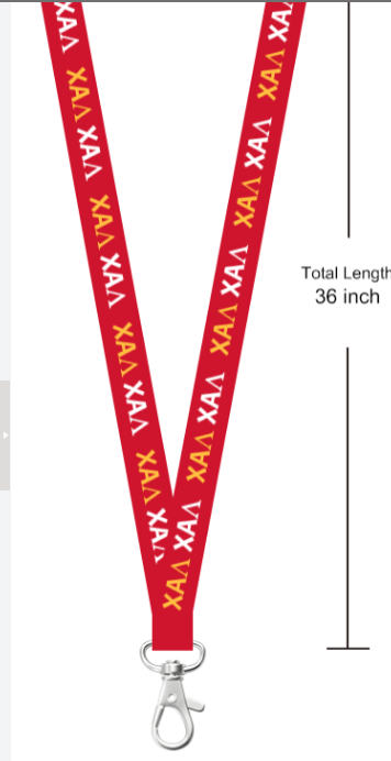 Chi Alpha Lambda Lanyard Red or Gold