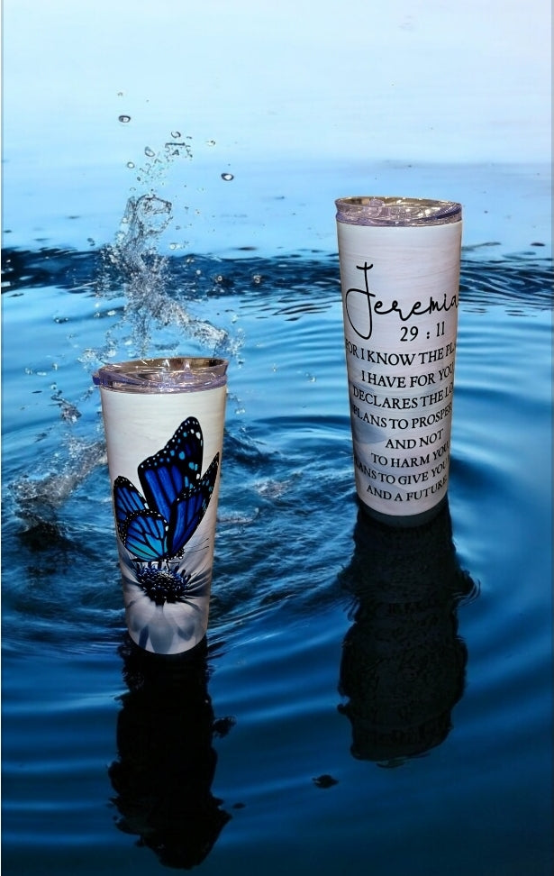 Jeremiah 29:11 20 oz Tumbler with lid and metal straw