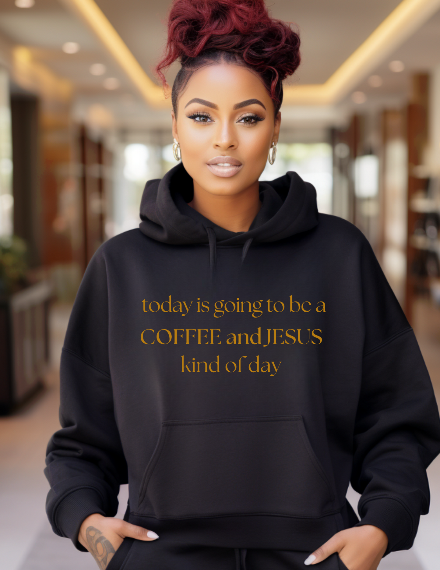Coffee and Jesus Black Hoodie