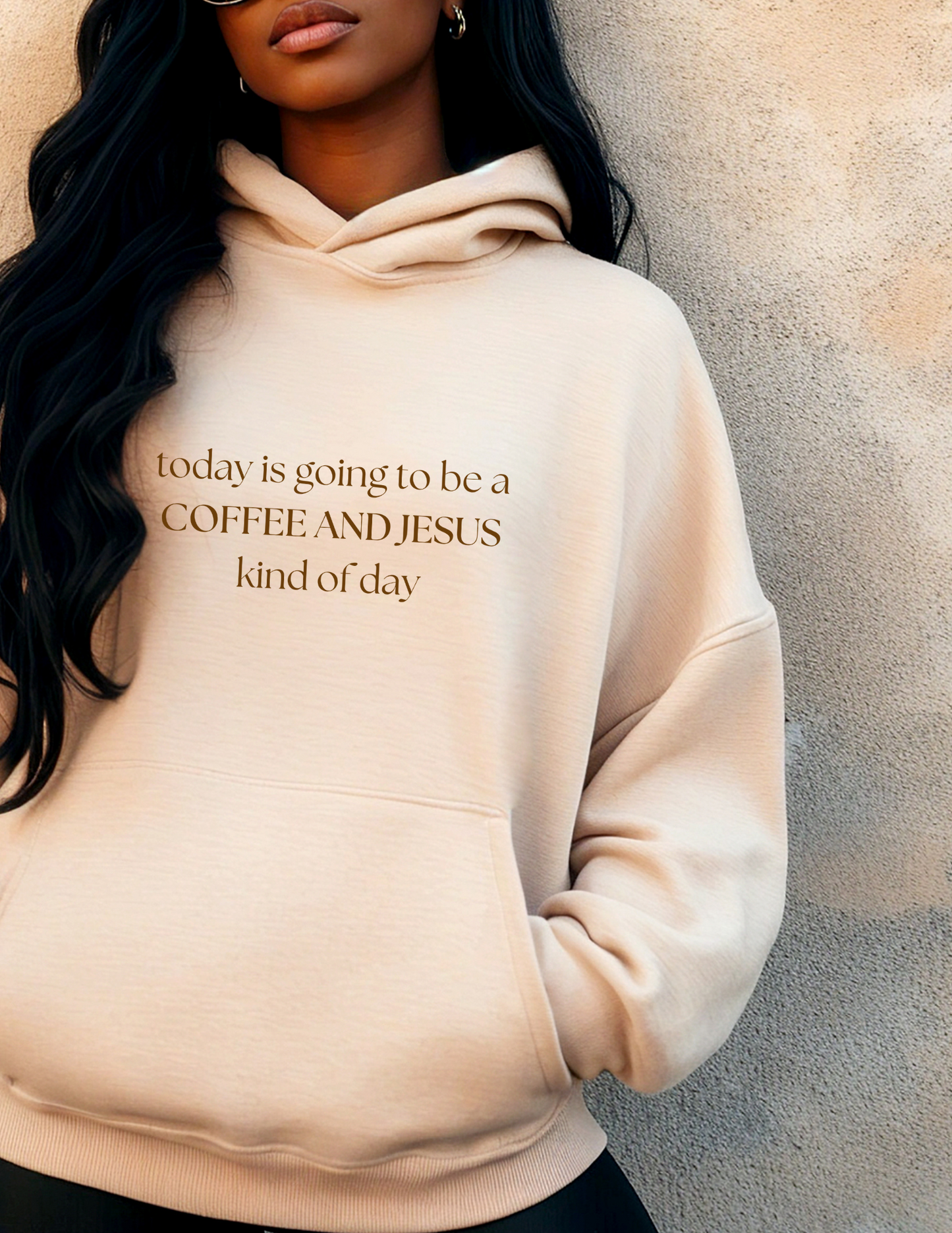 Coffee and Jesus Cream Hoodie