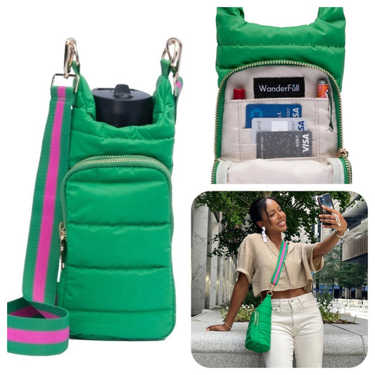 Kelly Green Matte Hydrobag™ with Pink/Green Strap