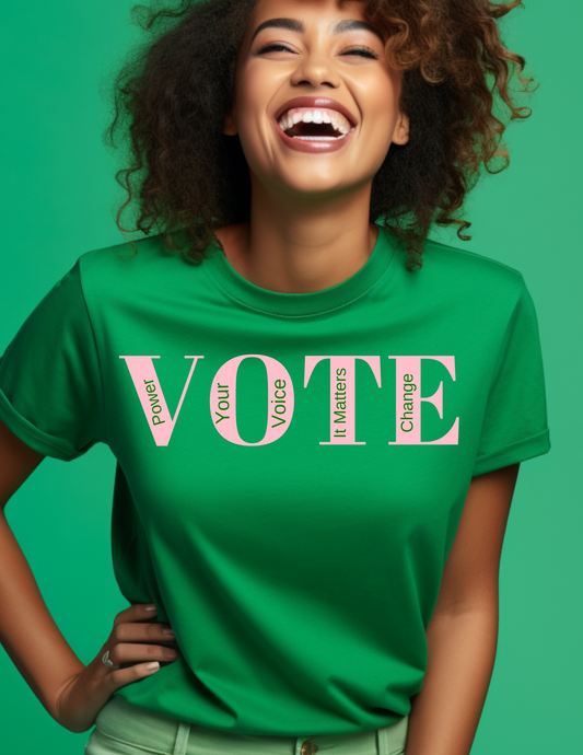 VOTE short sleeve green tshirts