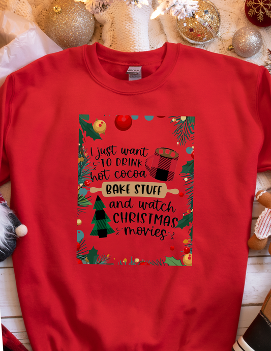 I just wanna Christmas unisex sweatshirt red